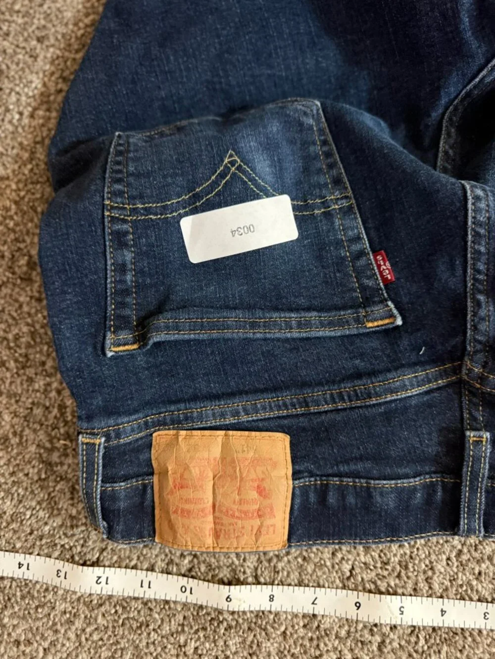 Levis Dark Wash Blue Denim Jeans Mens Faded Size 33x30